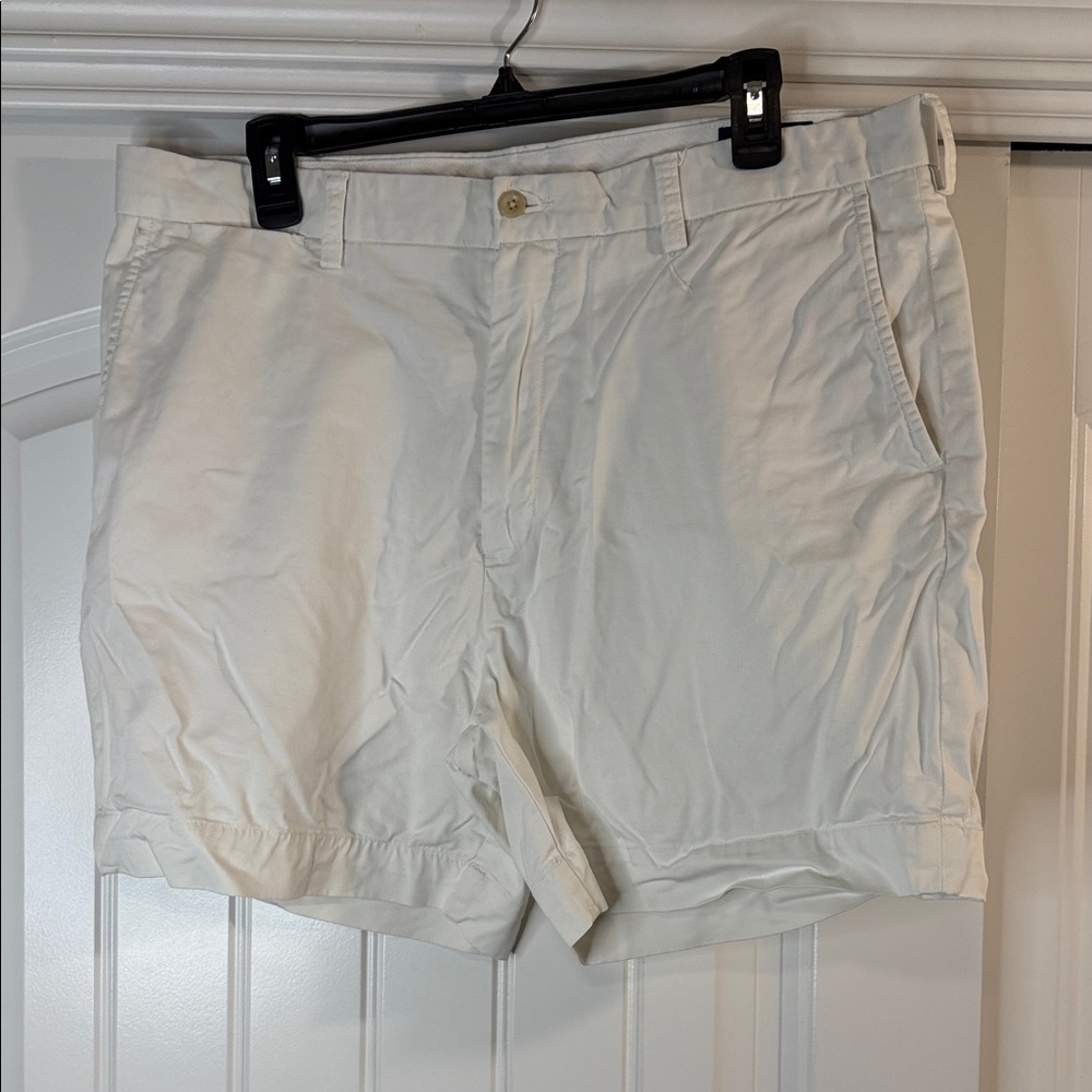 Polo by Ralph Lauren White Flat Front Shorts